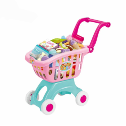 عربة تسوق الأطفال الوردية